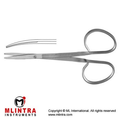 Ribbon Strabismus Scissor Curved - Flat Shanks , 10 cm - 4"